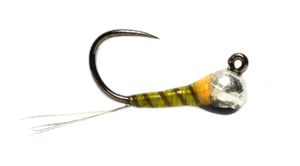 Olive Hot Spot Jig - Barbless