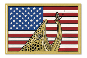 Red, White, Brown Decal