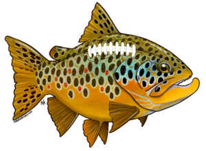 Brown Trout Football Decal - East Rosebud Fly & Tackle - Free Shipping, No Sales Tax