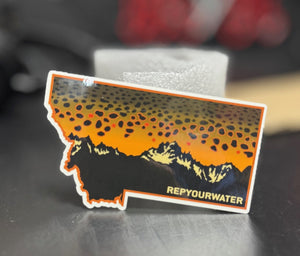 Rep Your Water Montana Wild Brown Sticker