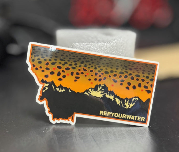 Rep Your Water Montana Wild Brown Sticker