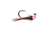 Roza's Pink PT Barbless S16c Fishing Fly, Nymphs
