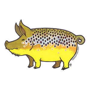 Pig Brown Trout Decal - East Rosebud Fly & Tackle
