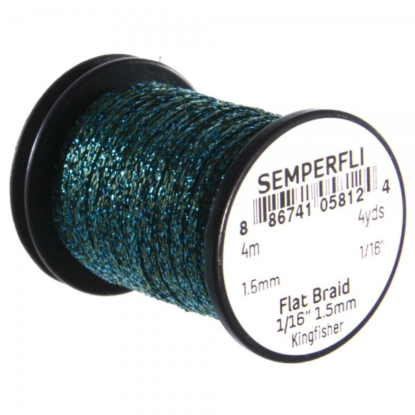 Semperfli 1.5mm 1/16 Flat Braid Kingfisher / Turquoise