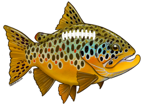 Brown Trout Football Decal
